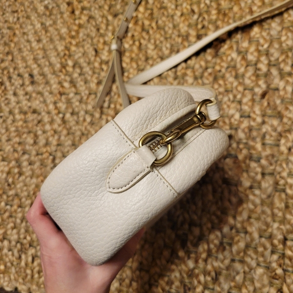 Coach Restored Camera Bag Pebbled Leather Chalk White Brass - Picture 6 of 12